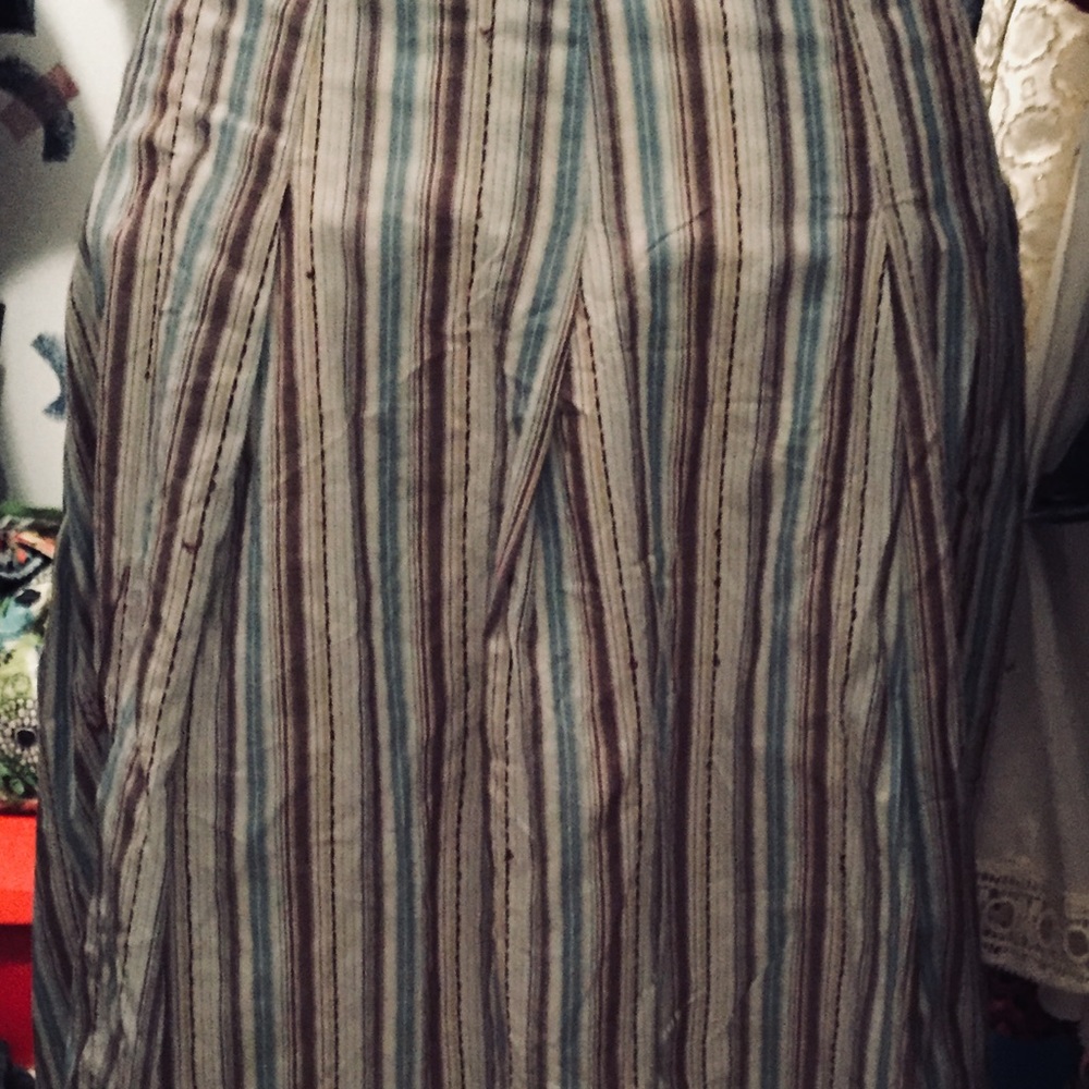 New York & Company Flouncy Layered Striped Skirt